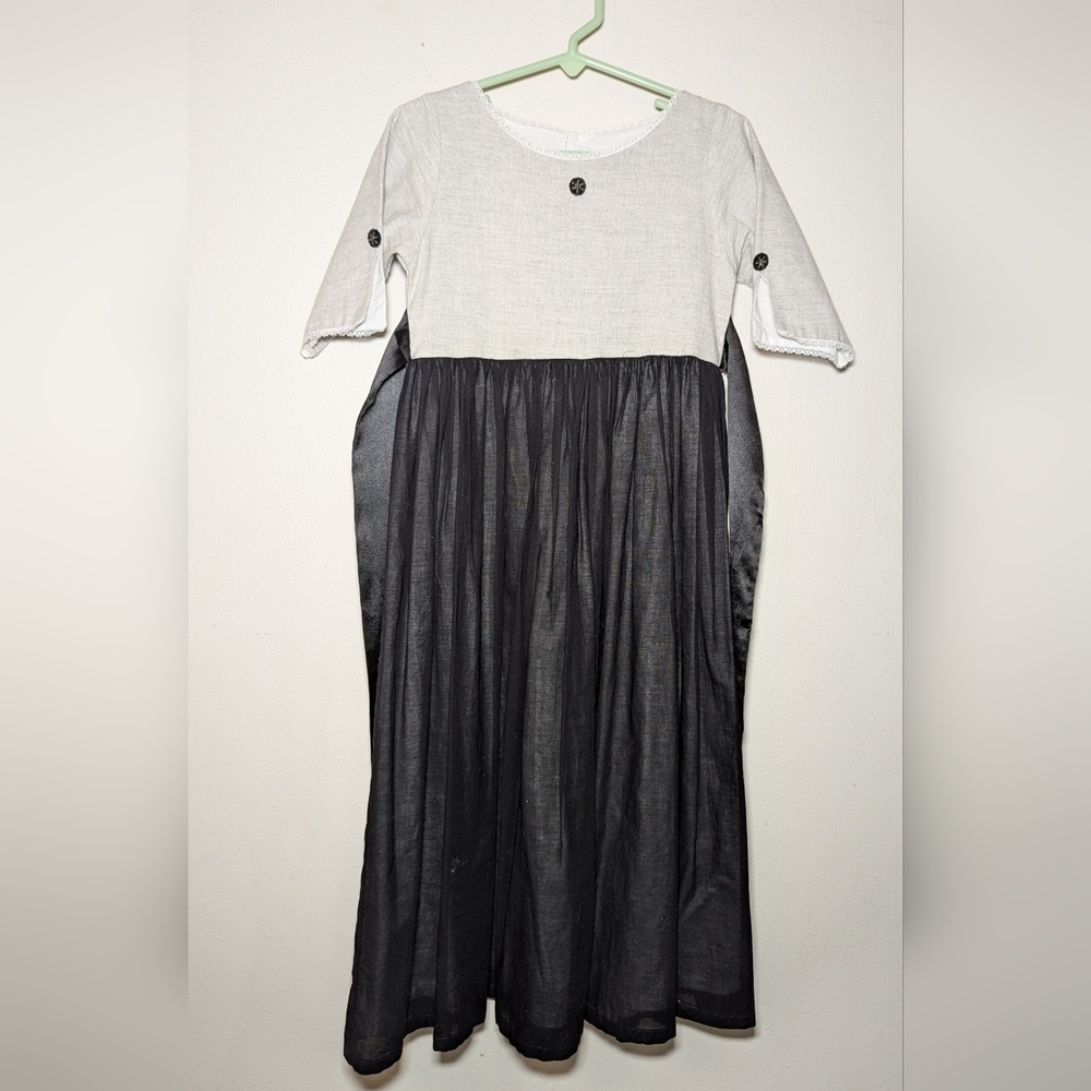 Well Dressed Wolf Surprise Black Maxi Dress with Linen Top WDW Girls Size 4T